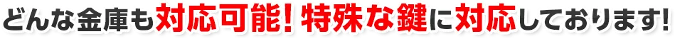 どんな金庫にも対応可能！特殊な鍵に対応しております！