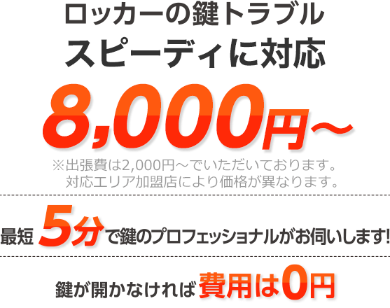 ロッカーの鍵トラブル業界最安級で対応